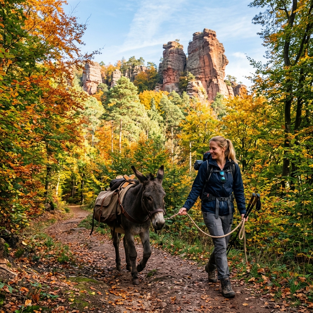 Wandern mit Esel in der Pfalz